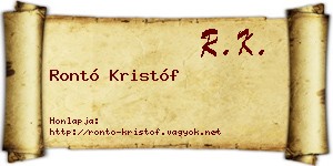 Rontó Kristóf névjegykártya