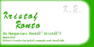 kristof ronto business card